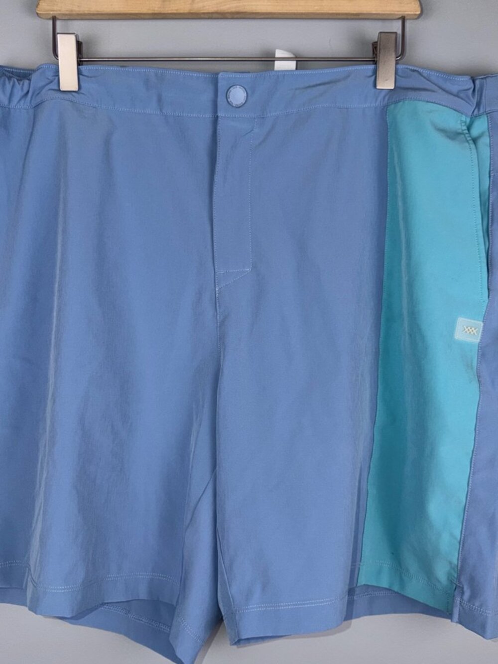 Rhone Swim Shorts Mens 2XL Blue Teal Colorblock Barrier Lined Quick Dry Beach